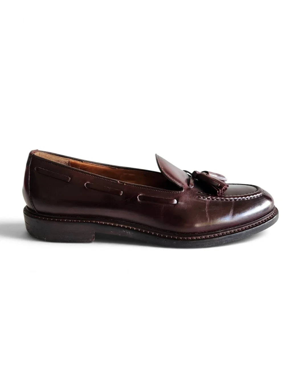 Polo Ralph Lauren Maestra Tassel Calfskin Loafer Sz 10 Cordovan Made in Italy